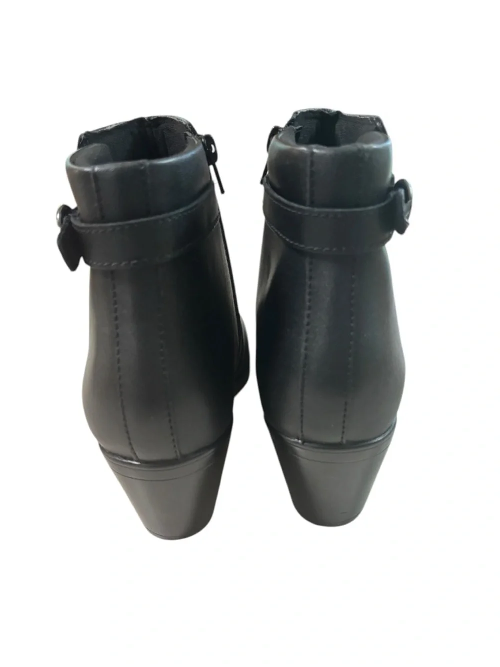 Clarks Emily2 Belle Boots Womens Size 9 Black Leather Ankle Booties Heel Zip - Picture 5 of 15